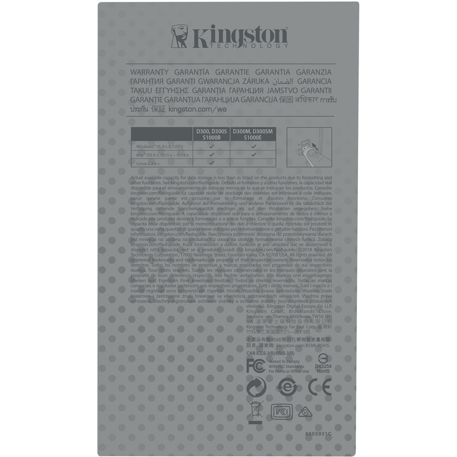 Kingston Technology D300S Usb Flash Drive 32 Gb Usb Type-A 3.2 Gen 1 (3.1 Gen 1) Black