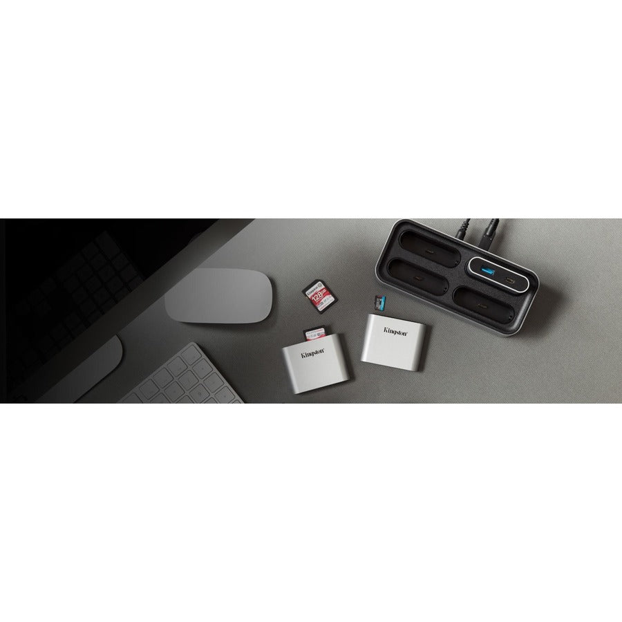 Kingston Technology Workflow Microsd Reader Card Reader Usb 3.2 Gen 1 (3.1 Gen 1) Type-C Black, Silver