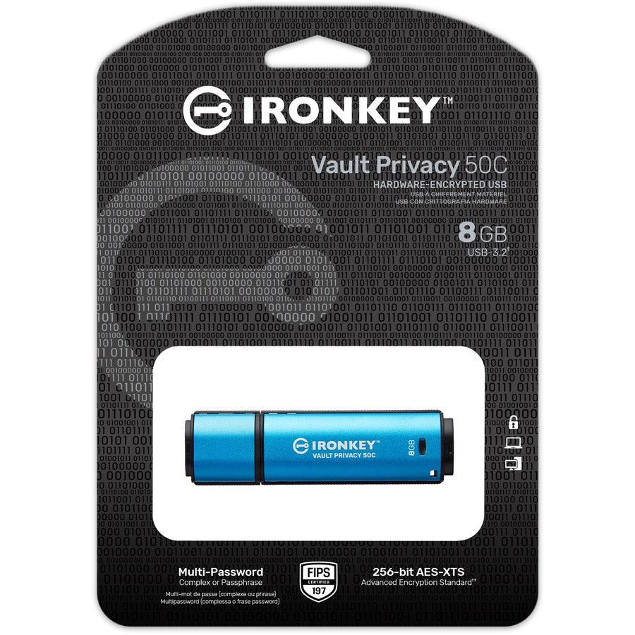 Kingston Vault Privacy 50 Series 8GB USB 3.2 (Gen 1) Type C Flash Drive