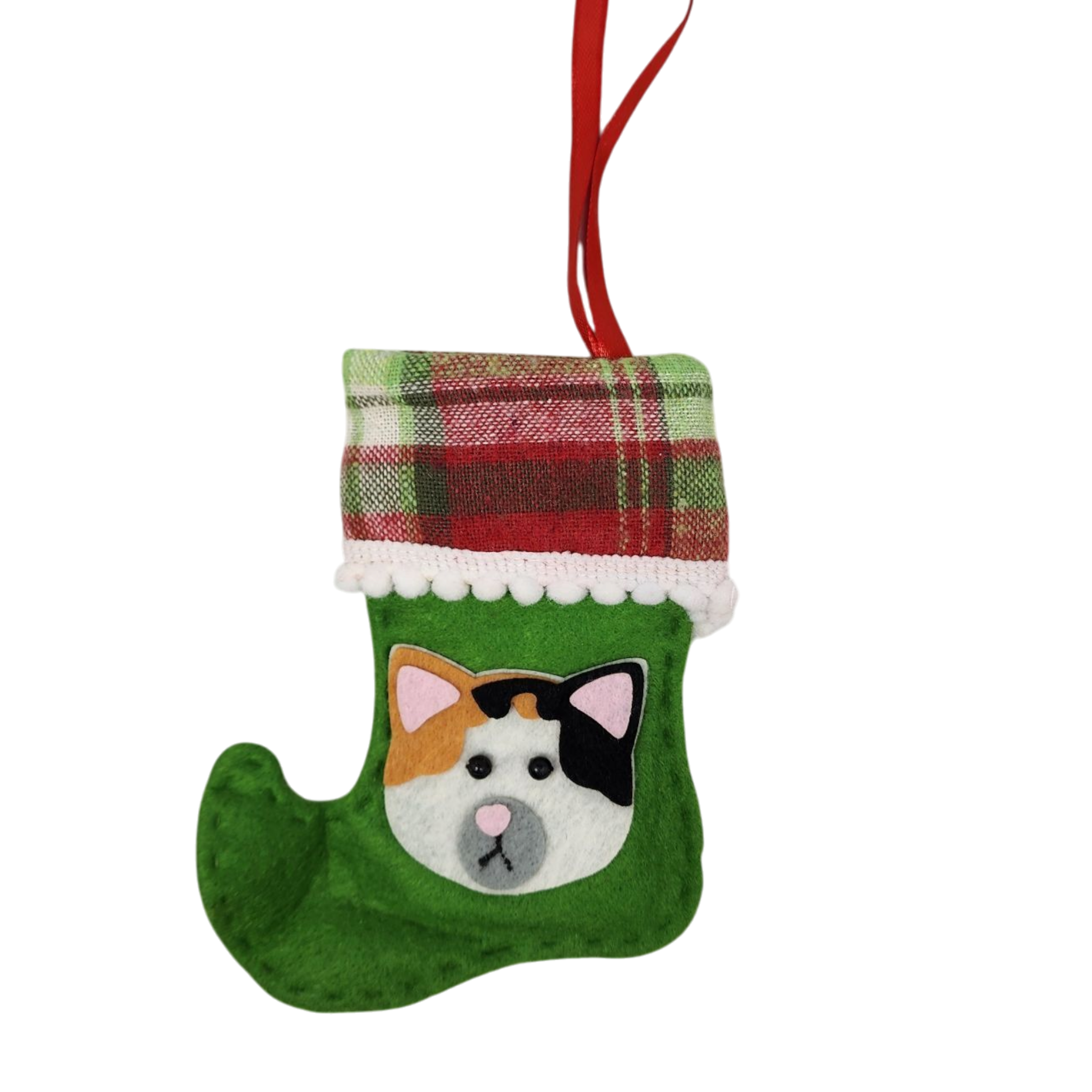 Kitty Mini Stocking Ornament - Calico
