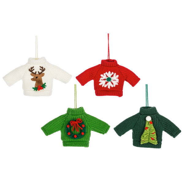 Knit Christmas Sweater Ornament -