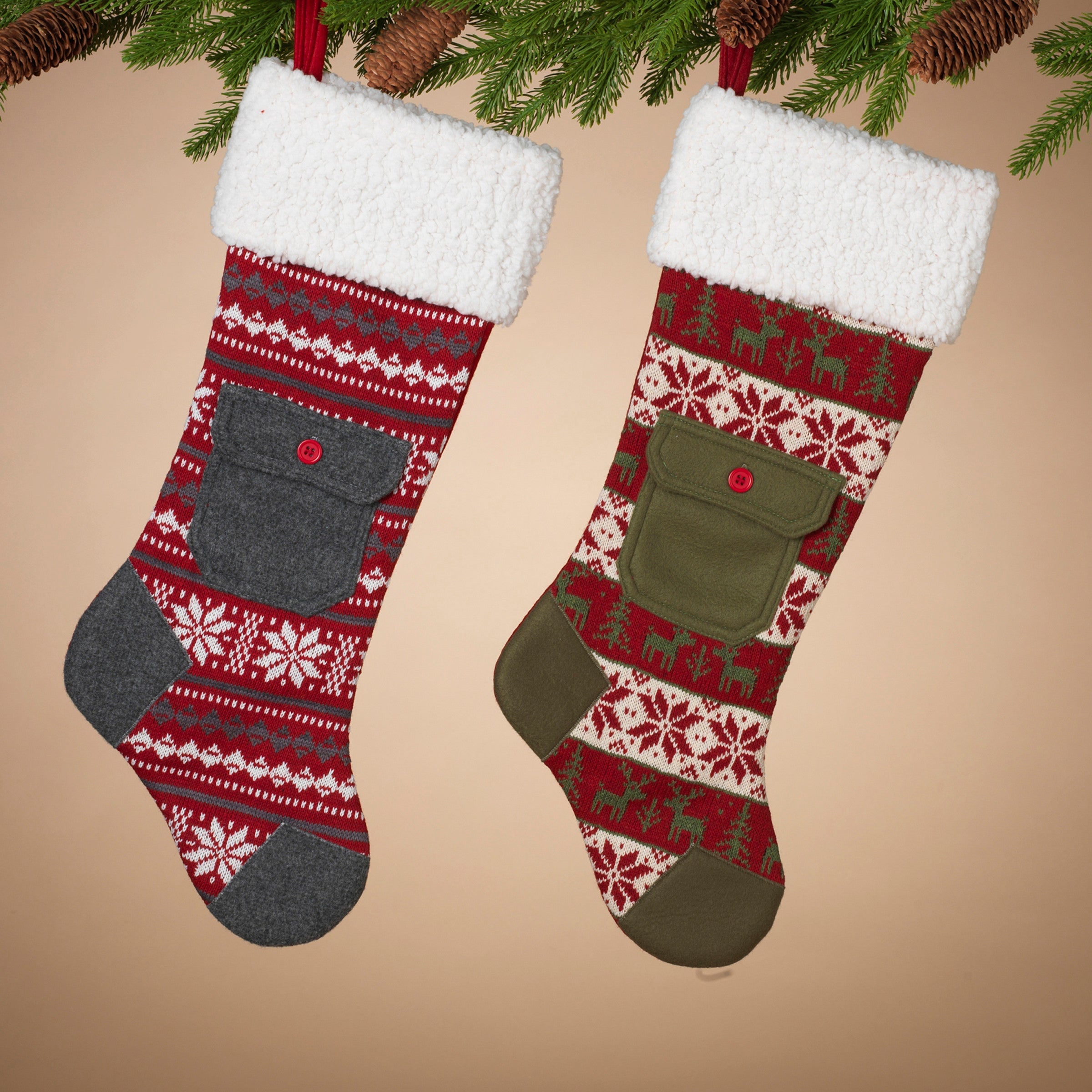 Knitted & Fleece Patch Stocking -