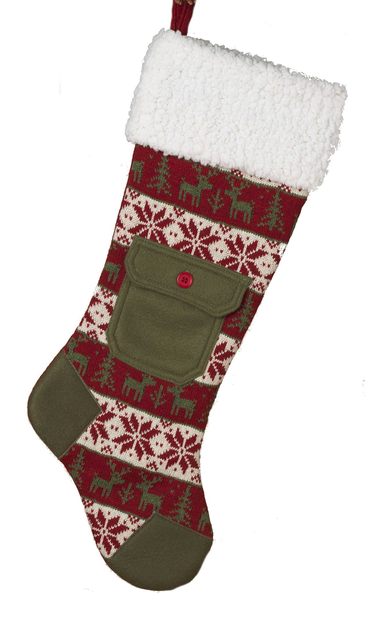 Knitted & Fleece Patch Stocking -