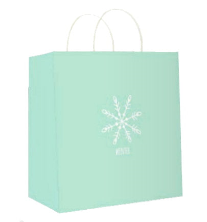 Kraft Jumbo Square Christmas Gift Bag - Winter Snowflake