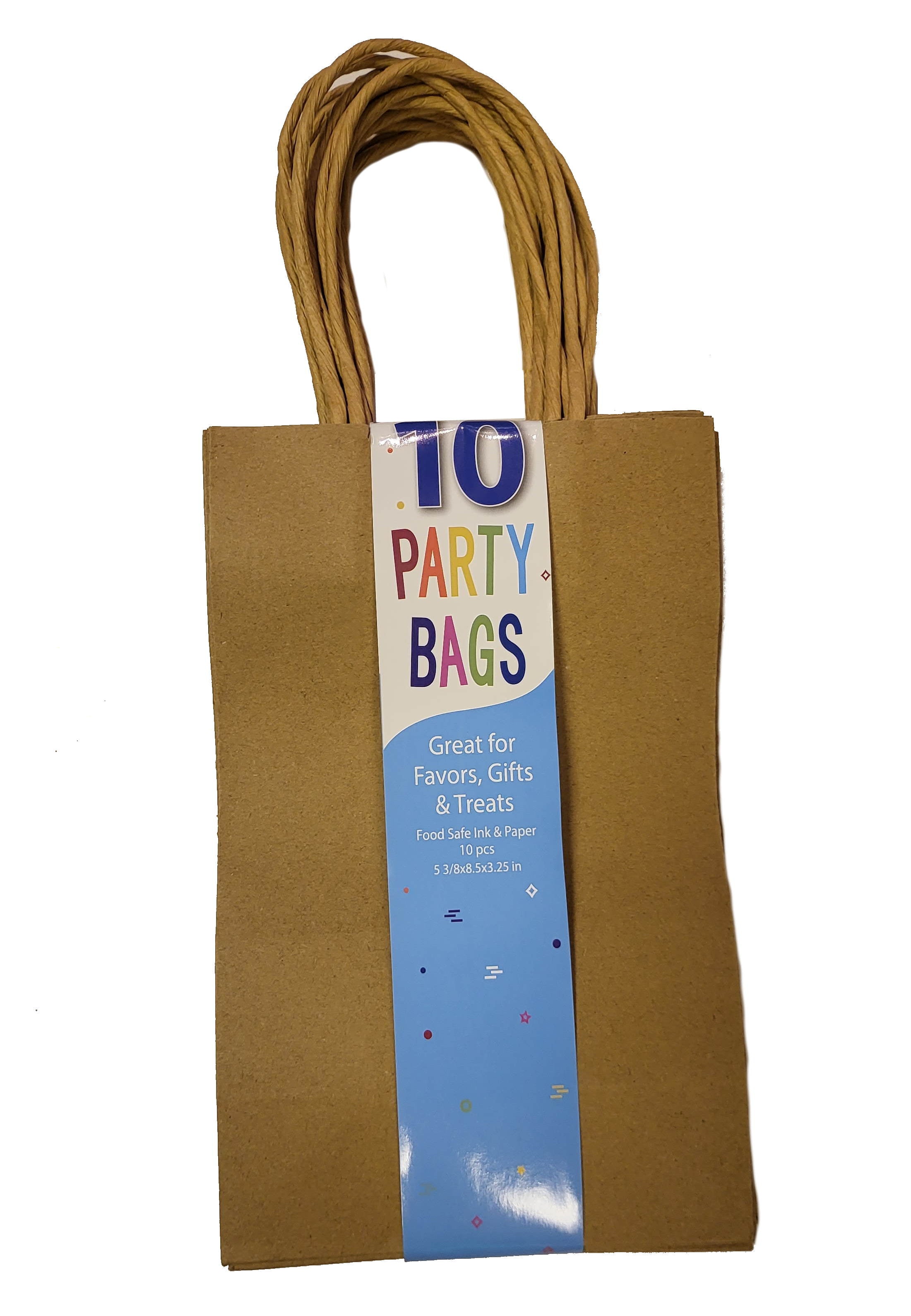 Kraft Paper Party Gift Bags - 10 Pack