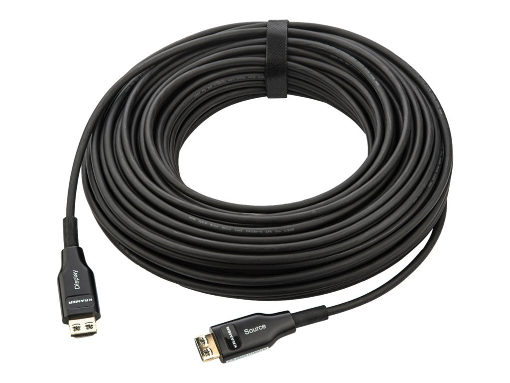 Kramer CLS-AOCH/60F Series - High Speed - HDMI cable - HDMI male K-Lock to HDMI male K-Lock - 131 ft - hybrid copper/fiber optic 97-04160131