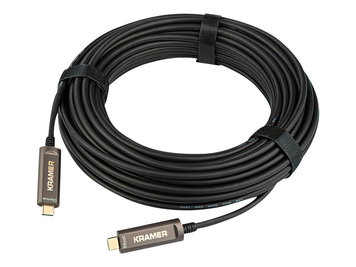 Kramer CLS-AOCU31/CC Series - USB cable - 24 pin USB-C (M) to 24 pin USB-C (M) - USB 3.1 Gen 2 - 3 A - 50 ft - black 97-04300050