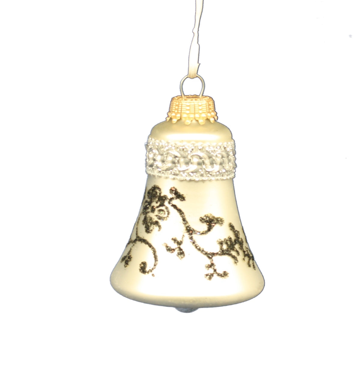 Krebs Value Glass Ball 4 pack - Black Floral Silver Bell