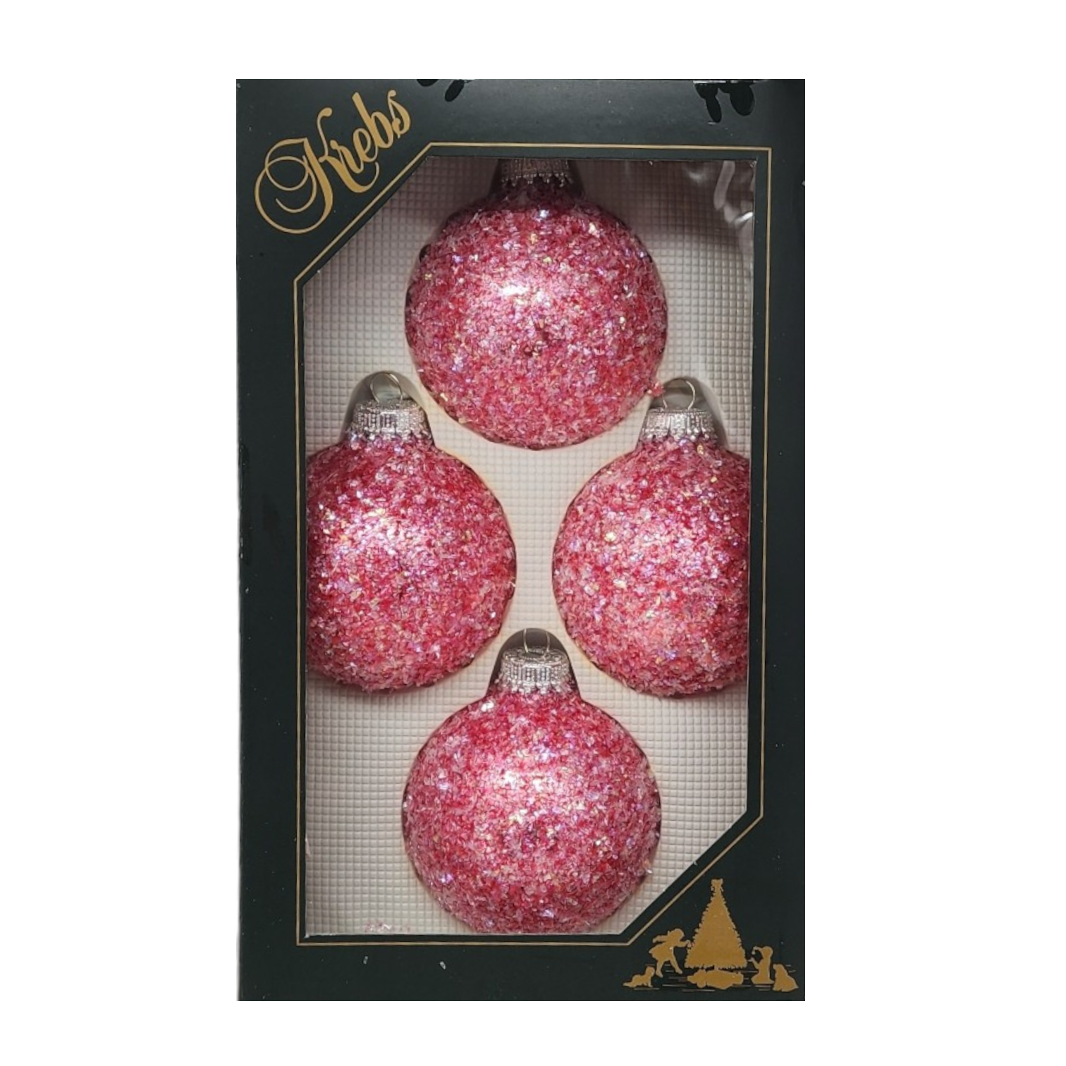 Krebs Value Glass Ball 4 pack - Sugar Ice on Pink