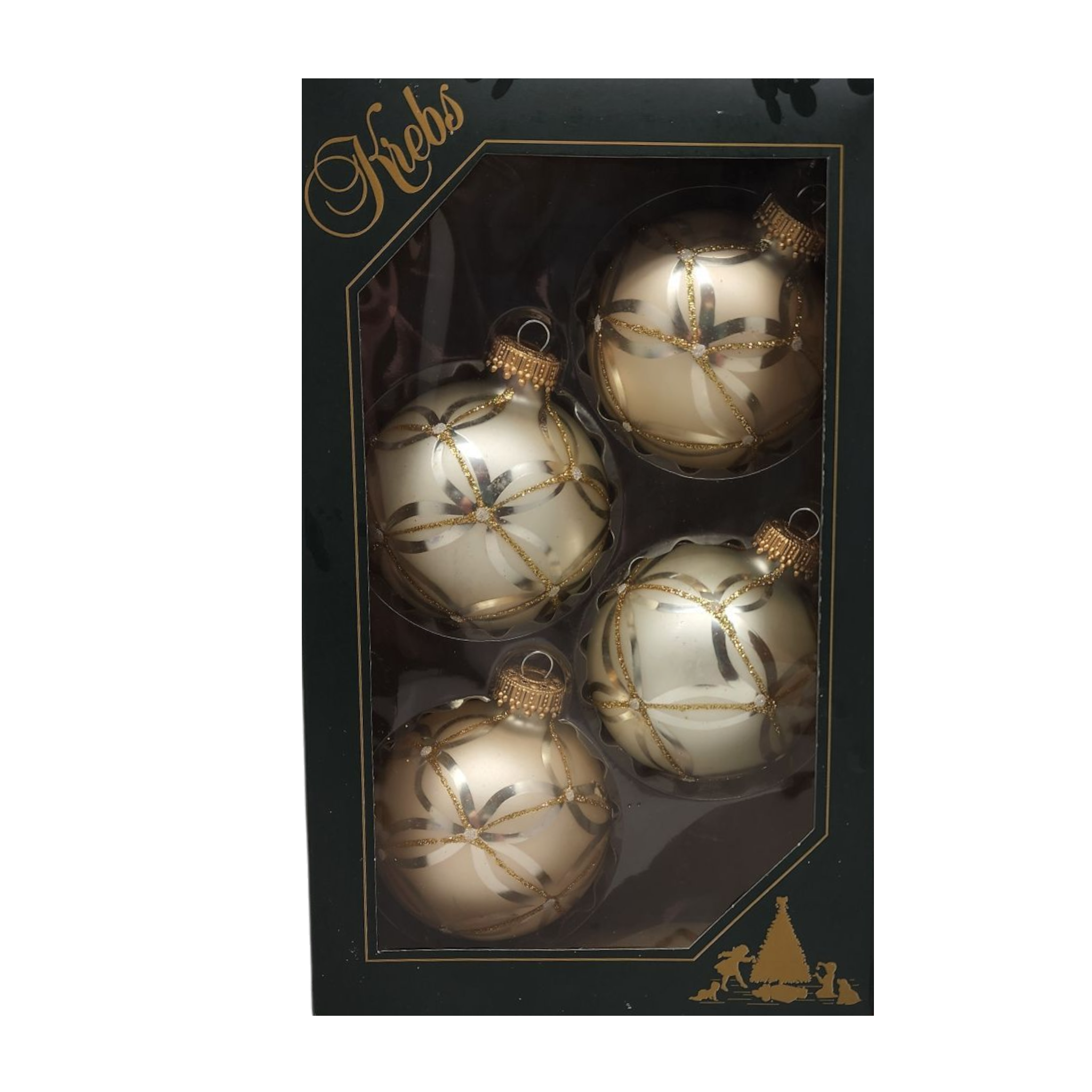 Krebs Value Glass Ornament 4 pack - Glistening Elegance