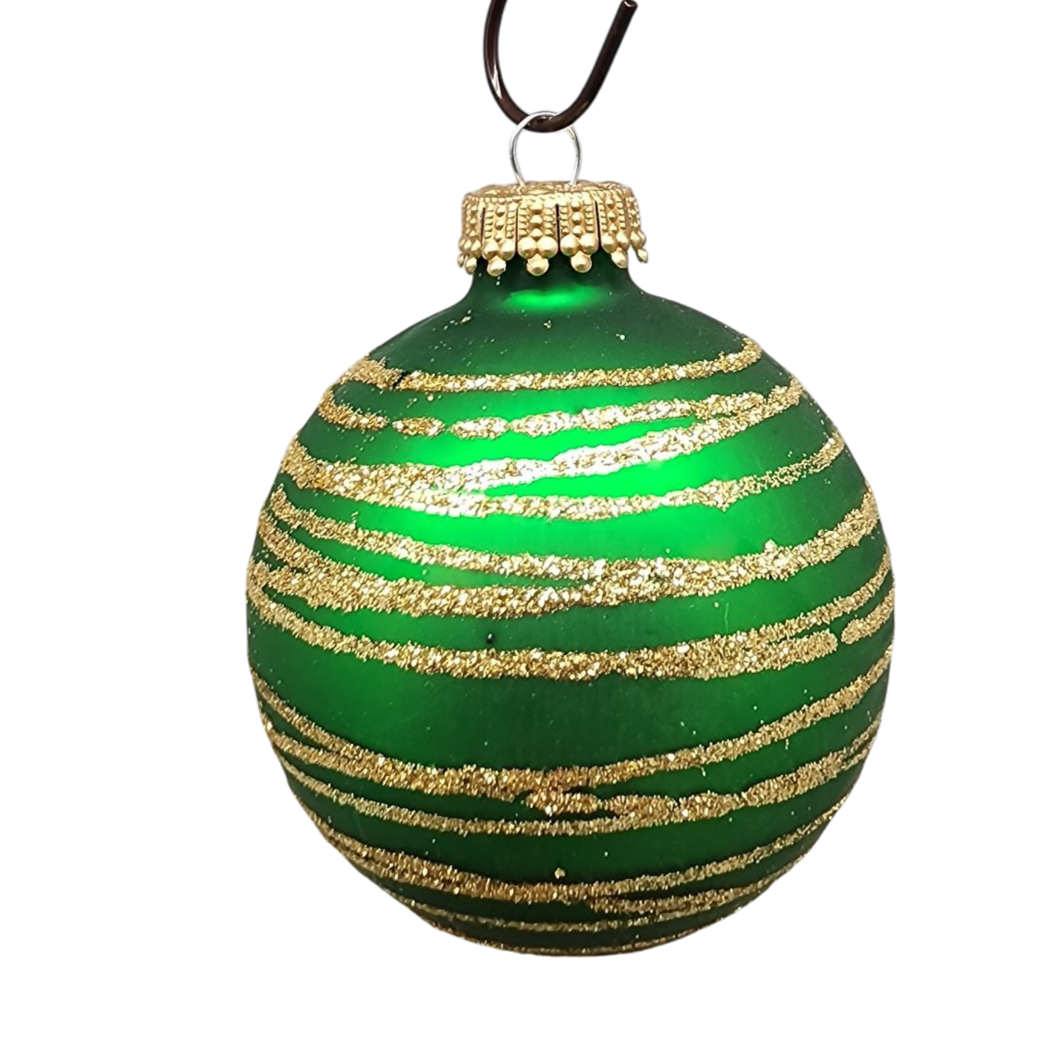 Krebs Value Glass Ornament 4 pack - Red and Green Swirl