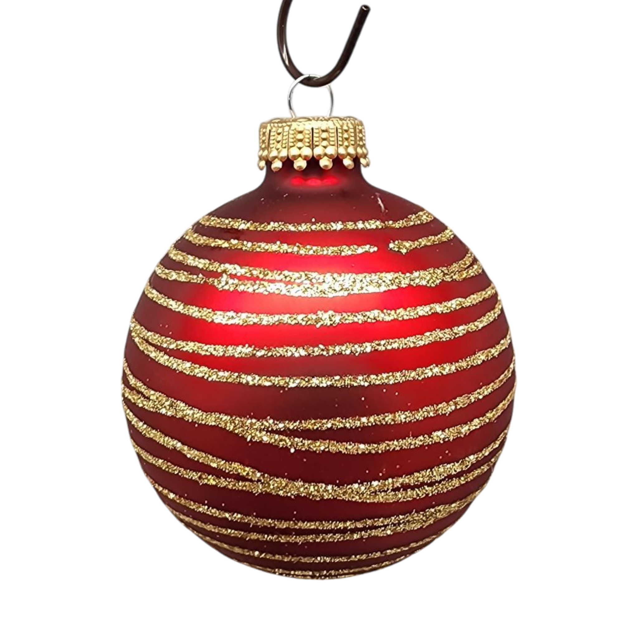 Krebs Value Glass Ornament 4 pack - Red and Green Swirl