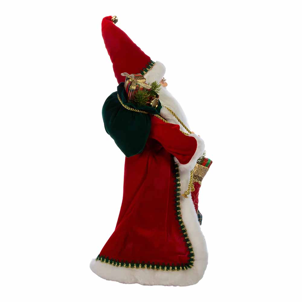 Kringles Fancy Santa With Stocking - 17 Inch