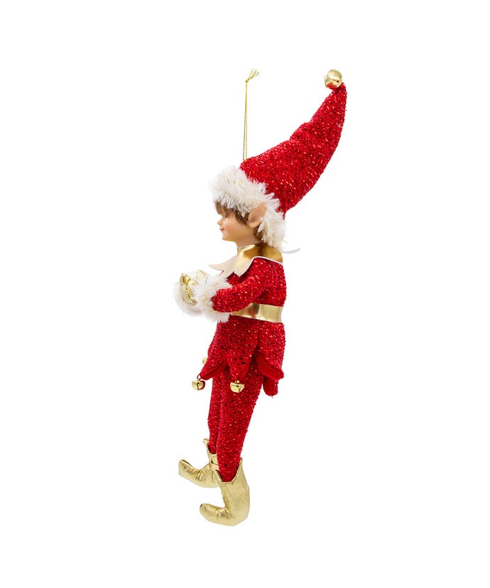 Kringles Red And Gold Elf Ornament