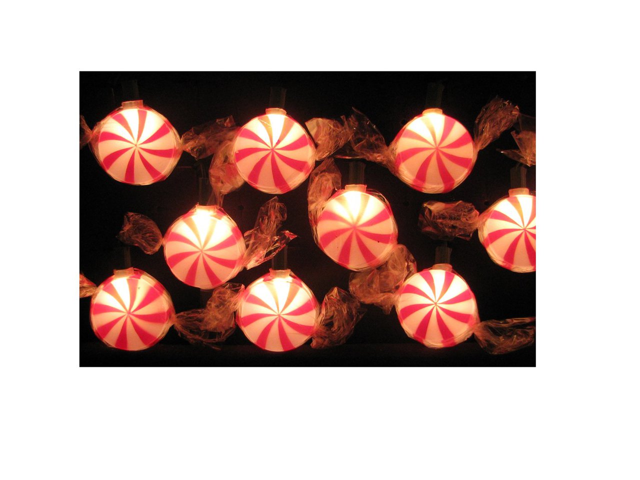 Kurt Adler 10-Light Red Peppermint Candy Light Set