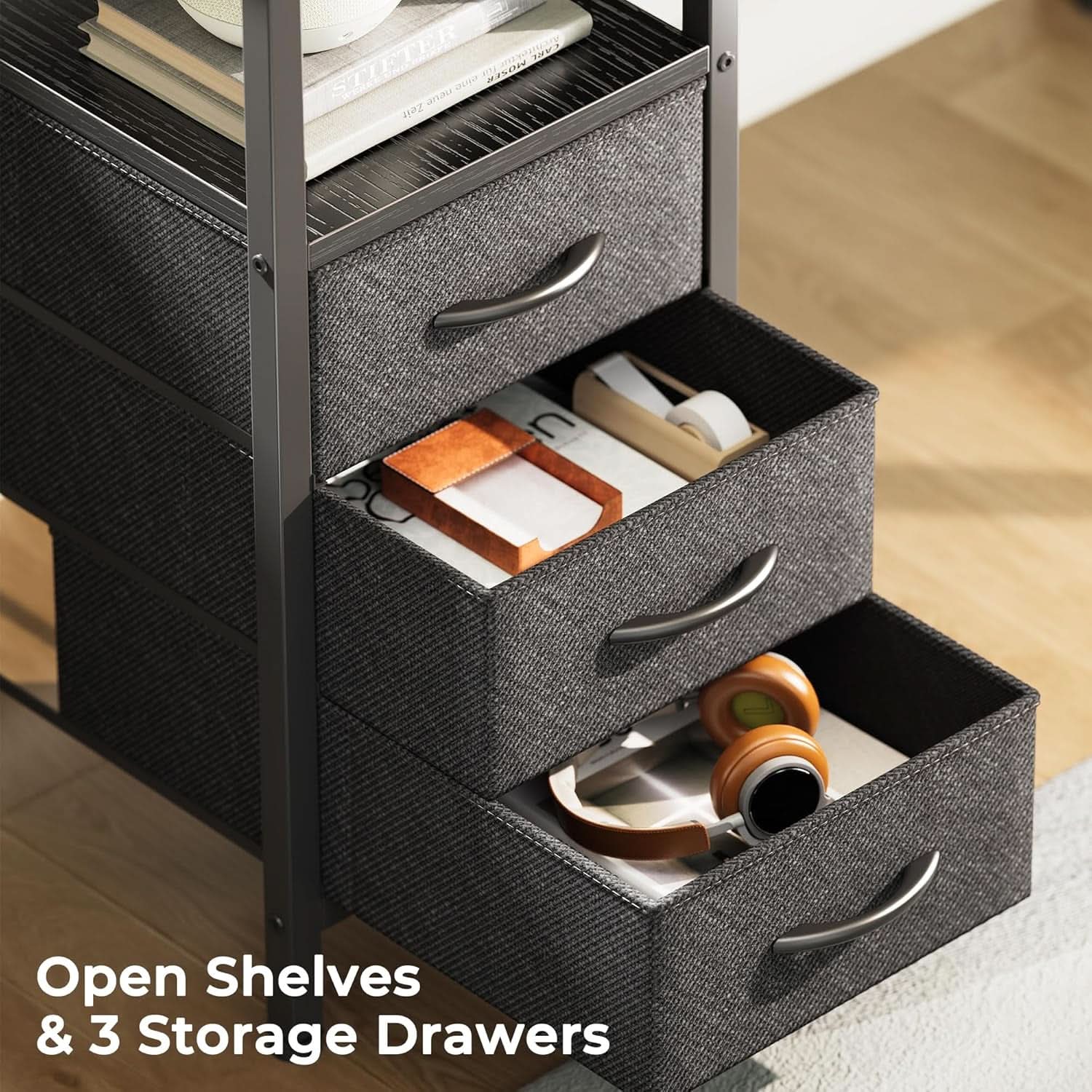 L Shaped Desk 47 Inch With Power Outlets And Ample Storage