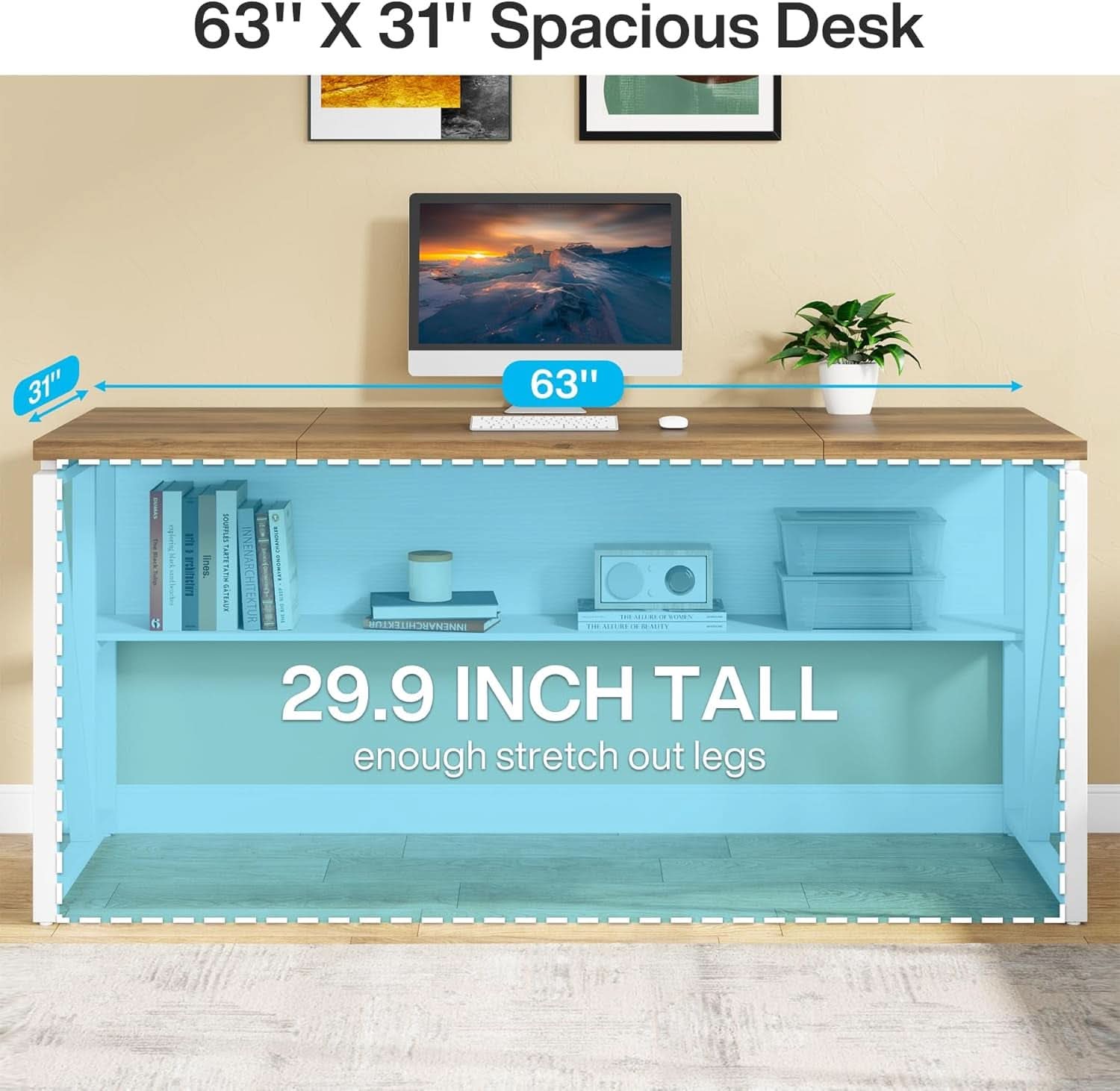 L Shaped Desk Walnut Sixty Three Inch Executive Desk