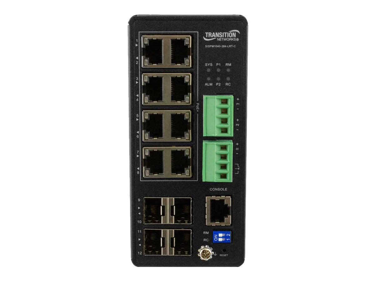 LAN SWITCH, MANAGED HARDENED POE+ SWITCH, (8) 10/100/1000BASE-T POE+, (4) 100/10