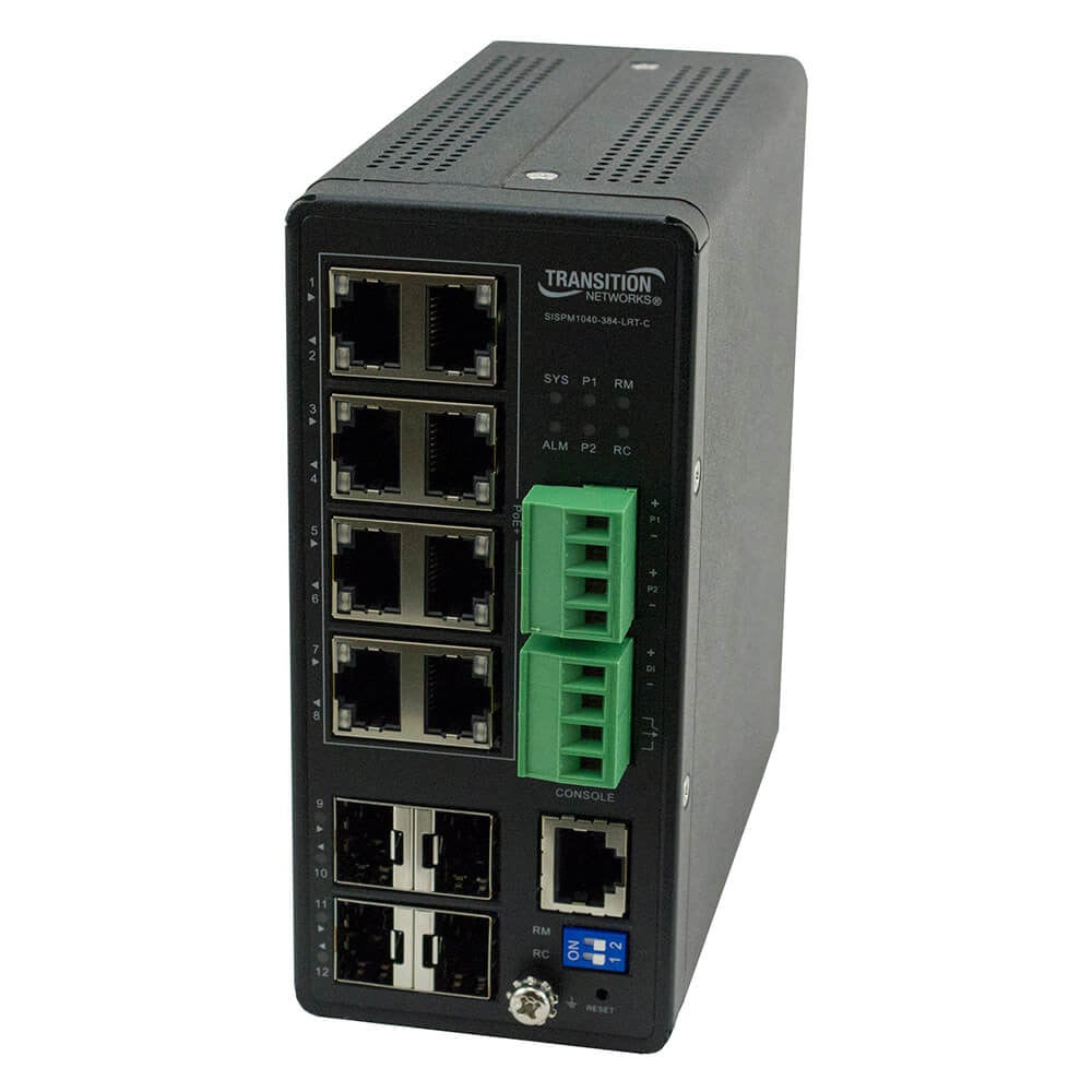 LAN SWITCH, MANAGED HARDENED POE+ SWITCH, (8) 10/100/1000BASE-T POE+, (4) 100/10