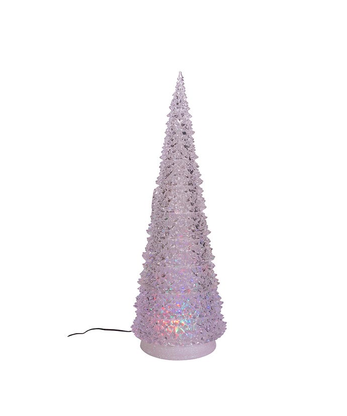 LED Acrylic Tree With 3 Light Color Projector - 22 Inches