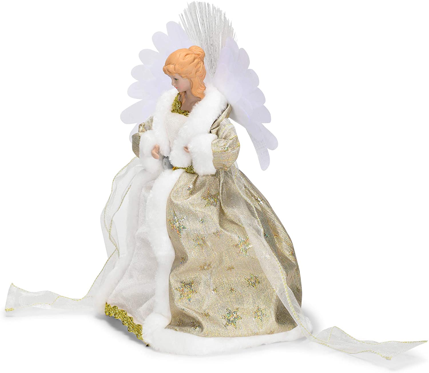 LED Angel with Fiber Optic Wings - 16 inch