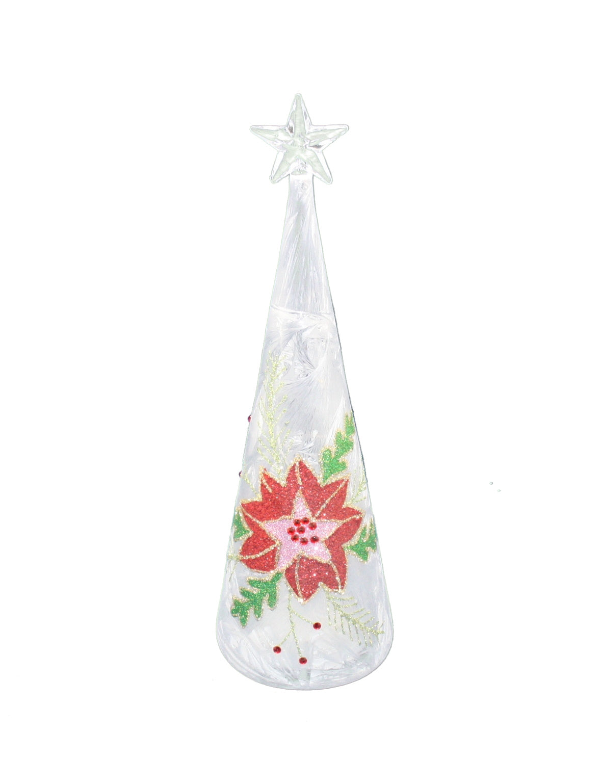 LED Glass Poinsettia Tree - Medium