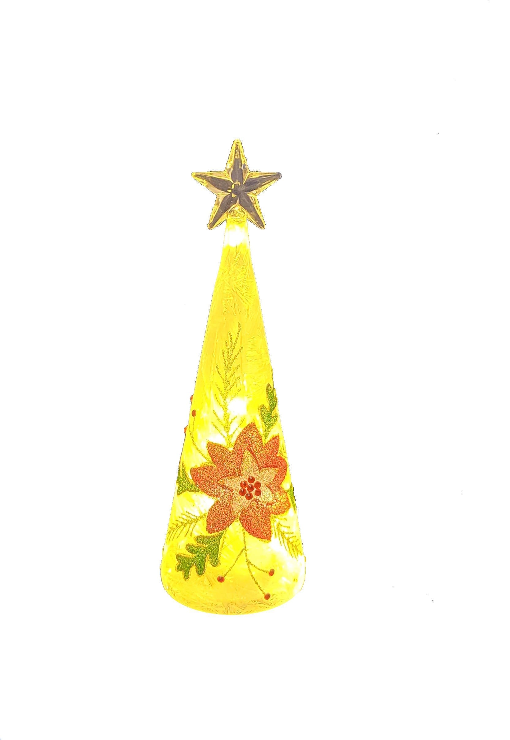 LED Glass Poinsettia Tree - Small