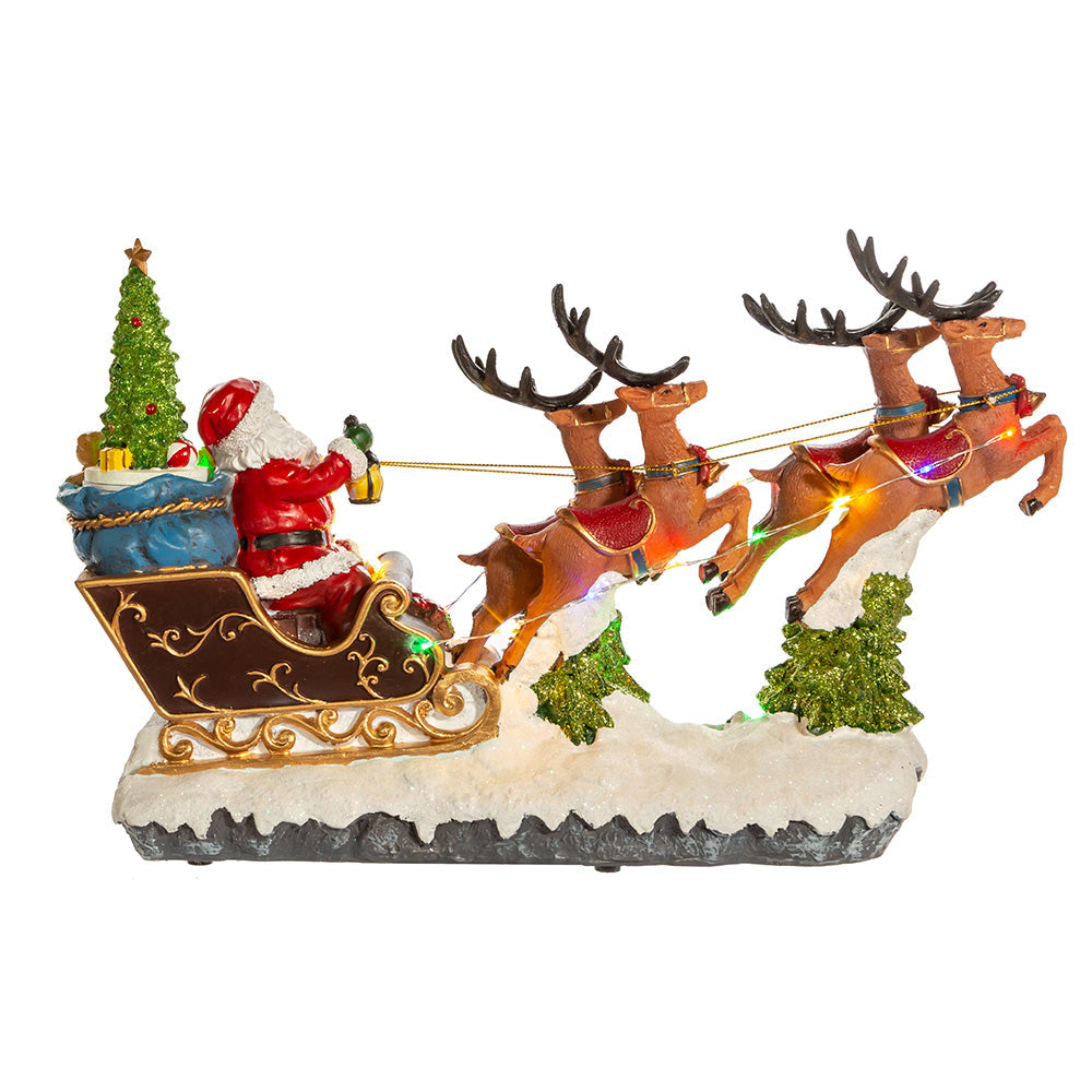 LED Musical Santa and Sleigh Table Piece