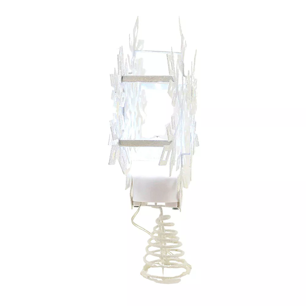 LED Snowflake Treetop with Timer - 12 Inch - White
