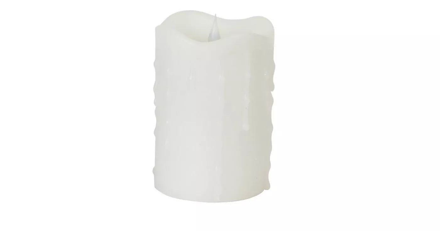LED Textured Candle - 4x6 - White