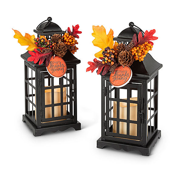 LED Thanksgiving Lanterns - Set of 2