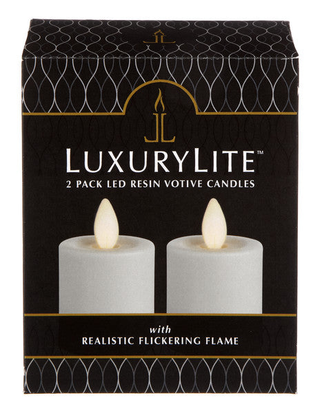 LED Votive Candle 2 Piece Set - White