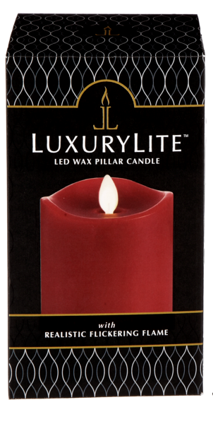 LED Wax 3x6 Pillar Candle - Red