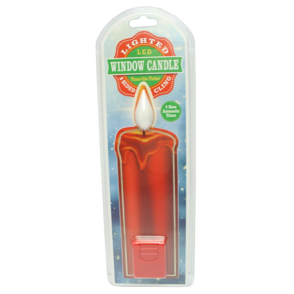 LED Window Cling Candle - Red