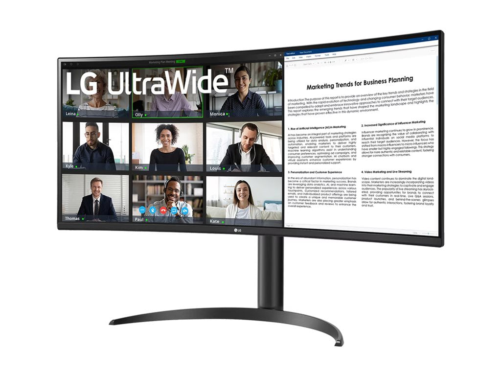 LG 34BR55QC-B 34" UltraWide Curved Monitor - WQHD IPS Display with HDR10 for Business Productivity