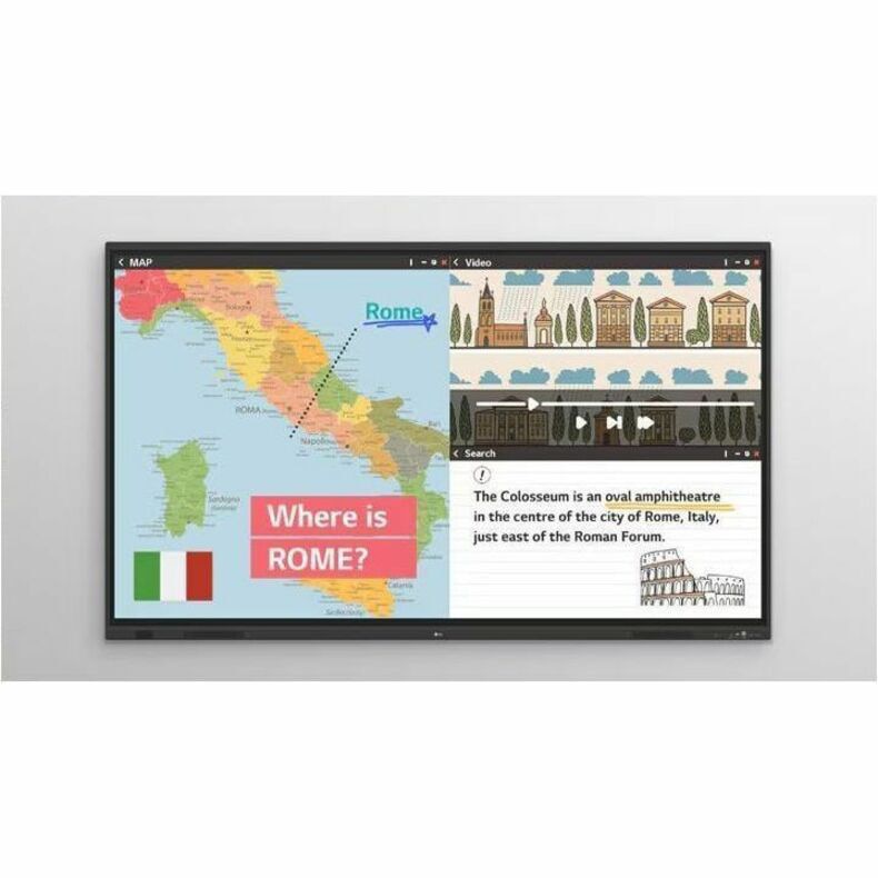 LG 75TR3DQ-B 75" CreateBoard Interactive Display with HDMI & USB-C Connectivity