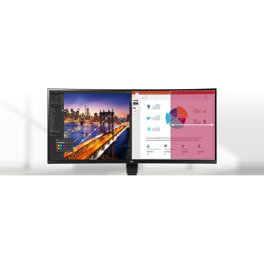 LG Ultrawide 34BQ77QB-B 34" Class Webcam UW-QHD Curved Screen LED Monitor - 21:9 -