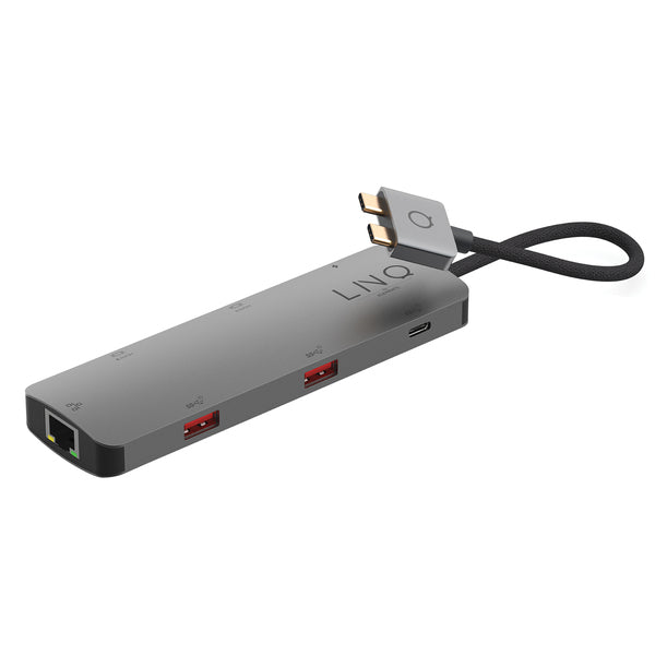 LINQ byELEMENTS LQ48011 7-in-2 D2 Pro MST USB-C Multiport Hub with Dual 4K HDMI