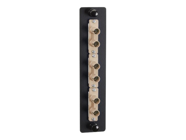 LOW-DENSITY MULTIMODE FIBER ADAPTER PANEL - CERAMIC SLEEVE, (3) ST DUPLEX, BEIGE