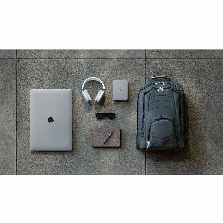 LaCie STLP1000400 1 TB Portable Hard Drive - External - Moon Silver
