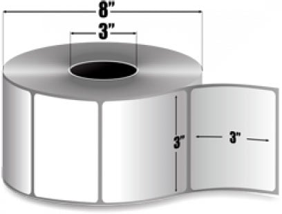 Label, Polyester, 3X3In (76.2X76.2Mm); Tt, Z-Ultimate 3000T White, High Performa