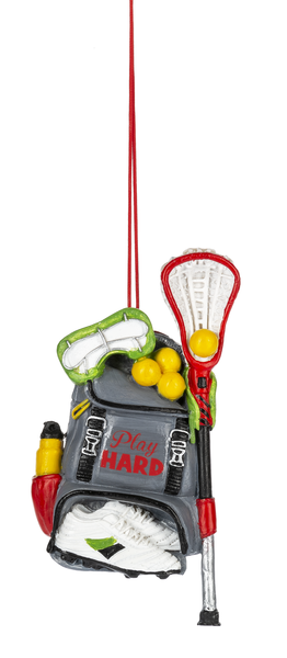 Lacrosse Bag Ornament - Play Hard