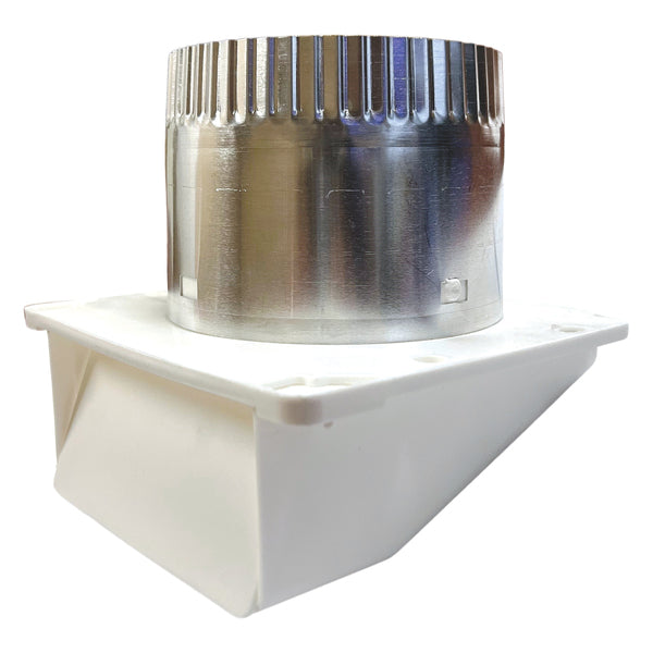 Lambro 143WTP 4-In. White Plastic Under Eave Vent with Weather Damper and Tail