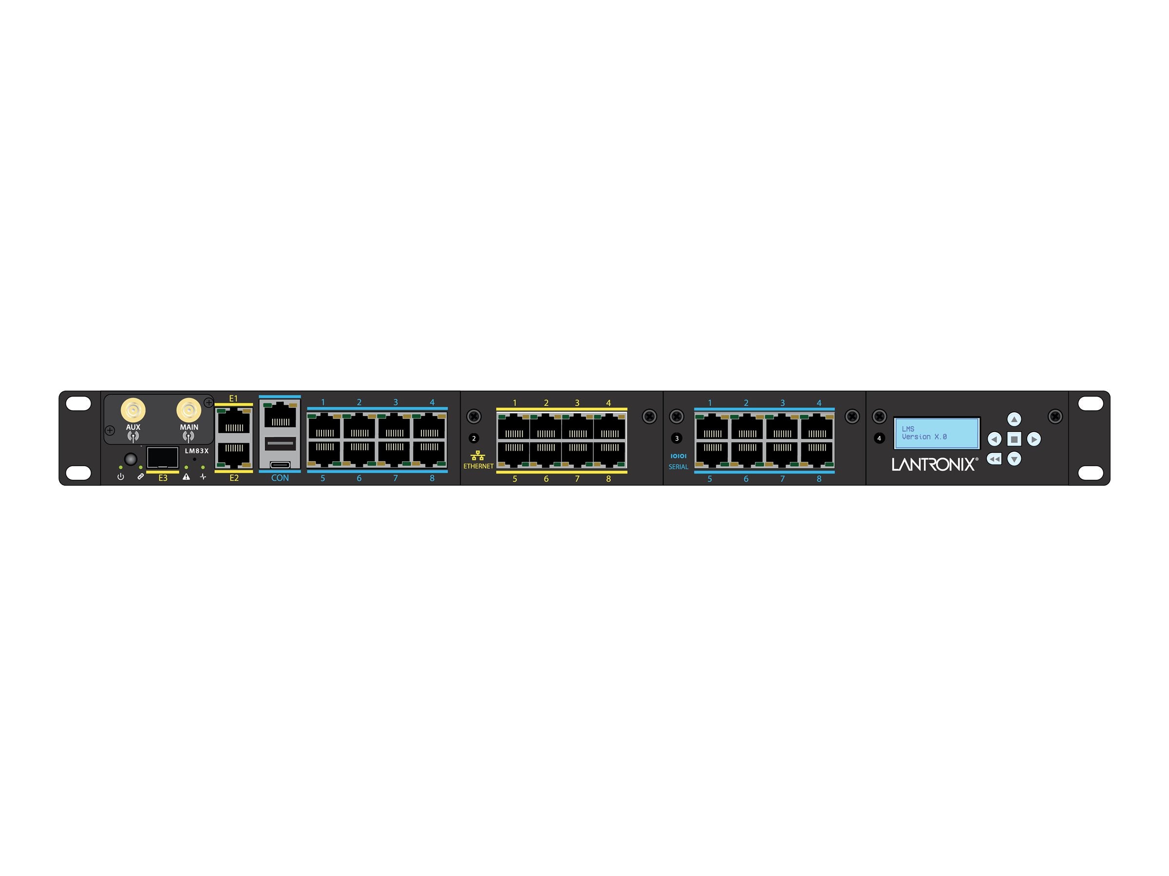 Lantronix LM Series LM83X - Console server - 8 ports - USB, 1GbE, RS-232 - 1U - rack-mountable 83X-8S-E04-NAA