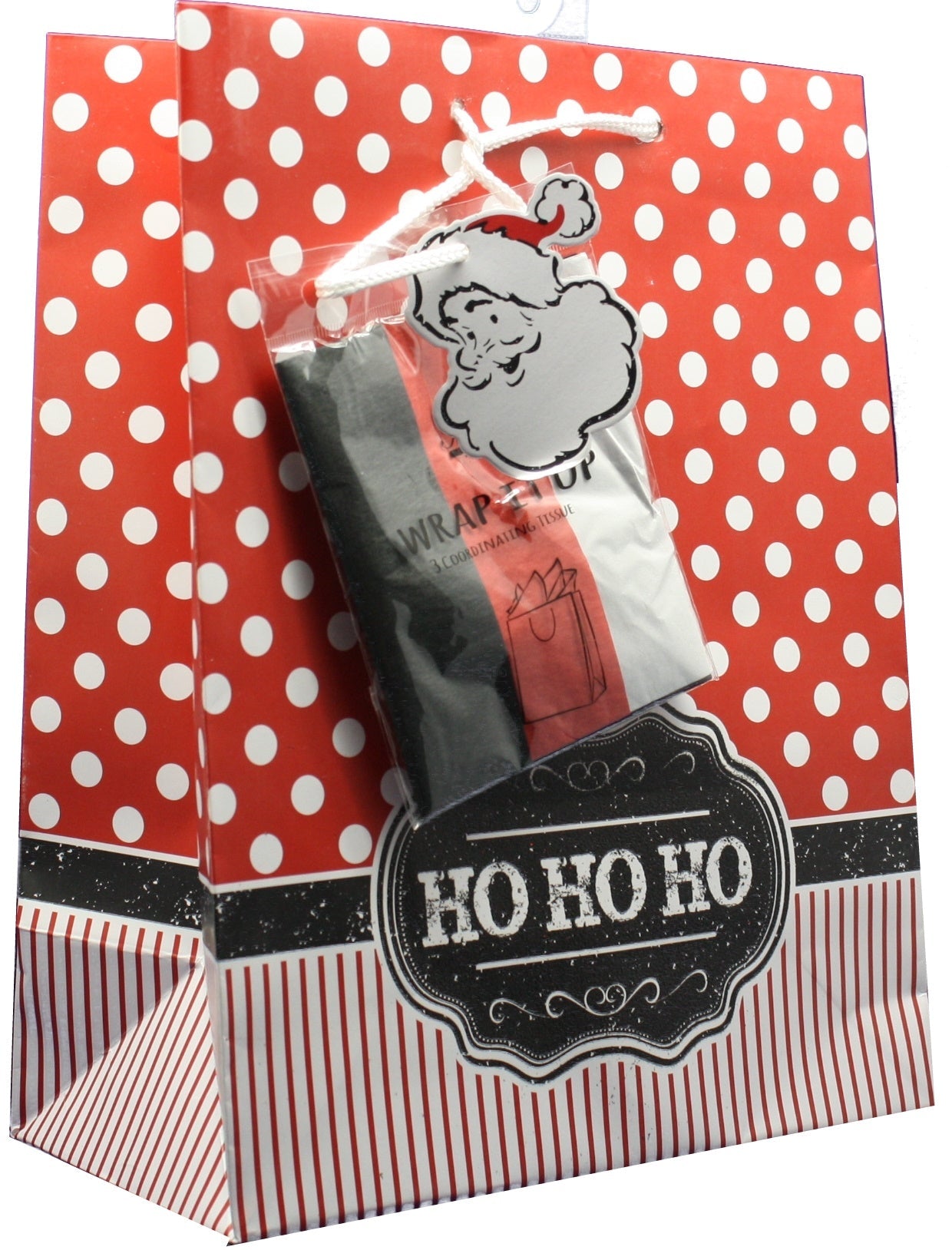 Large Gift Bag With Tissue - Ho Ho Ho