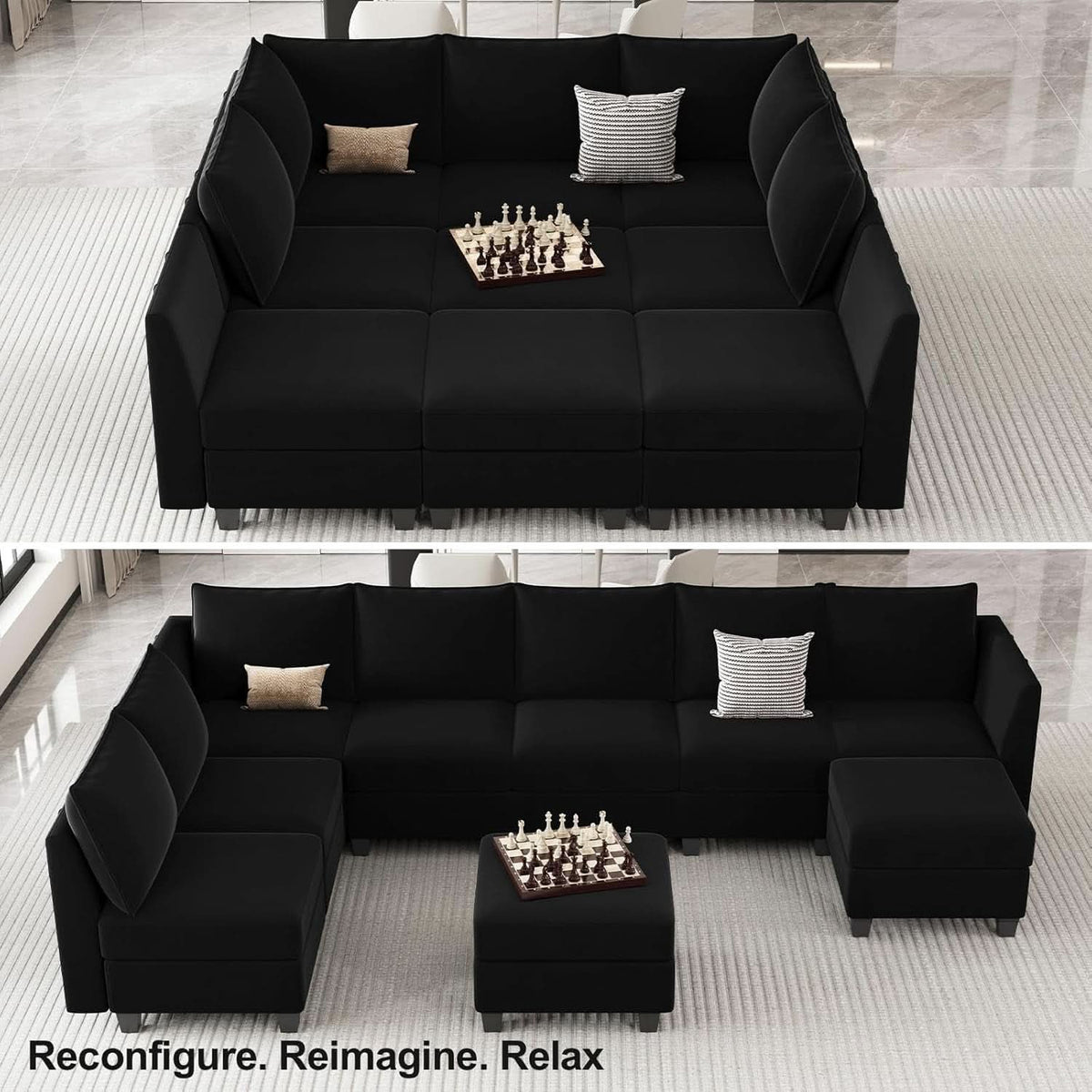 Large Modular Sectional Sofa Bed with Storage Comfort