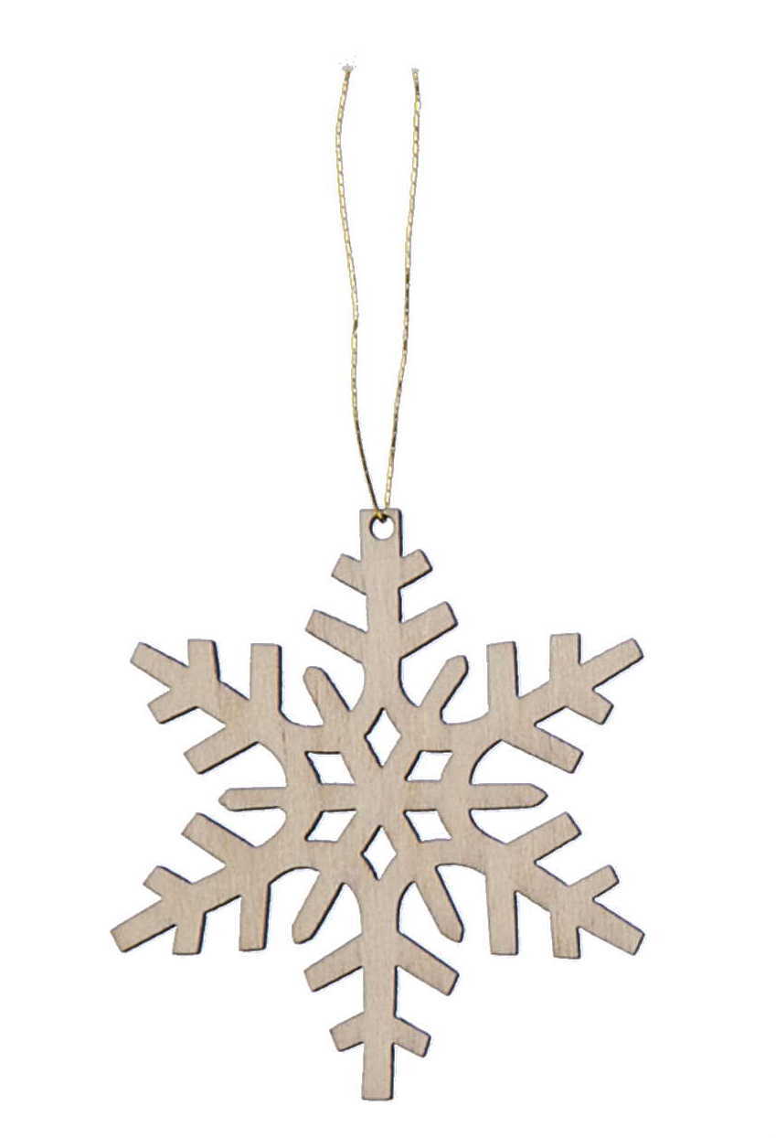 Laser Cut Wood Snowflake Ornament - Style 3