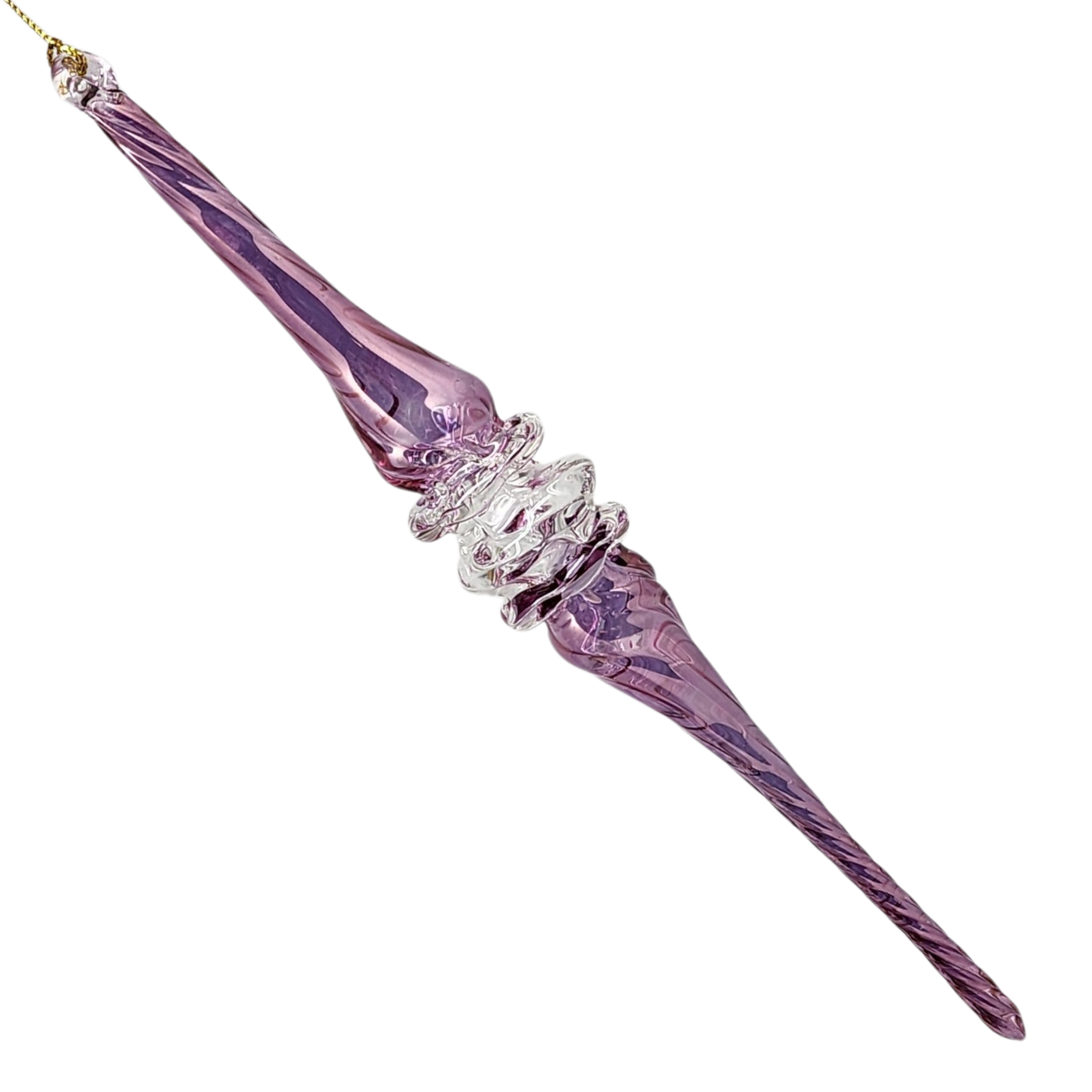 Lavender Twirl Glass Ornament