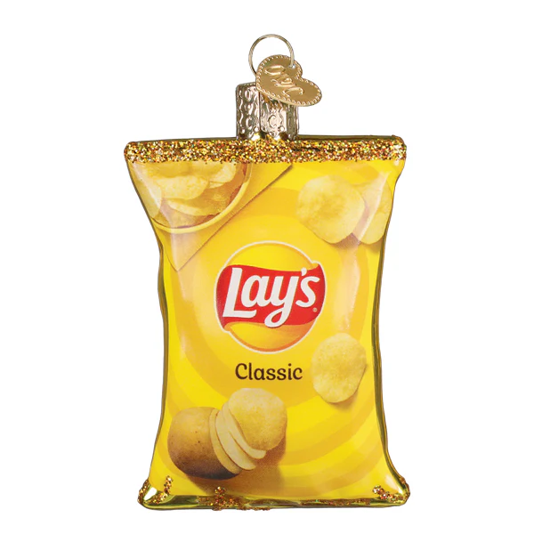 Lays Potato Chip Glass Ornament