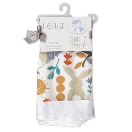 Leika Cotton Security Blankets – Owl & Bunny – 16×16″